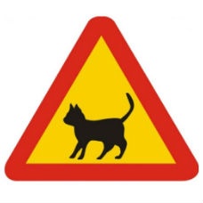 Varningsskylt - katt