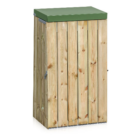 Säckhållare 125L Träpanel med Lock