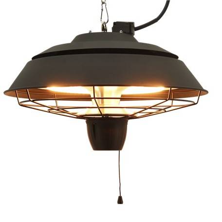 Terrassvärmare hängande 1500 W, HA, Ø42 cm, svart