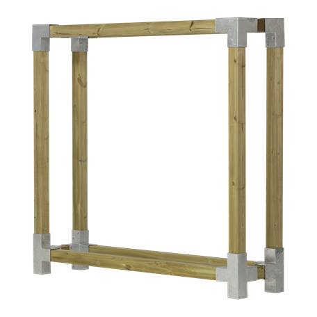 Cubic vedvägg  206x50x188 cm i Tryckimpregnerad